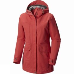 Columbia Womens South Canyon Long Hooded Jacket Sunset Red